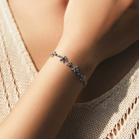 Floral Halo Link Bracelet | Diamond Simulant | Prm9107 - Bracelets | Singapore Jewellery, Wedding Rings &amp; Gifts | Same Day Delivery | Tiara.com.sg