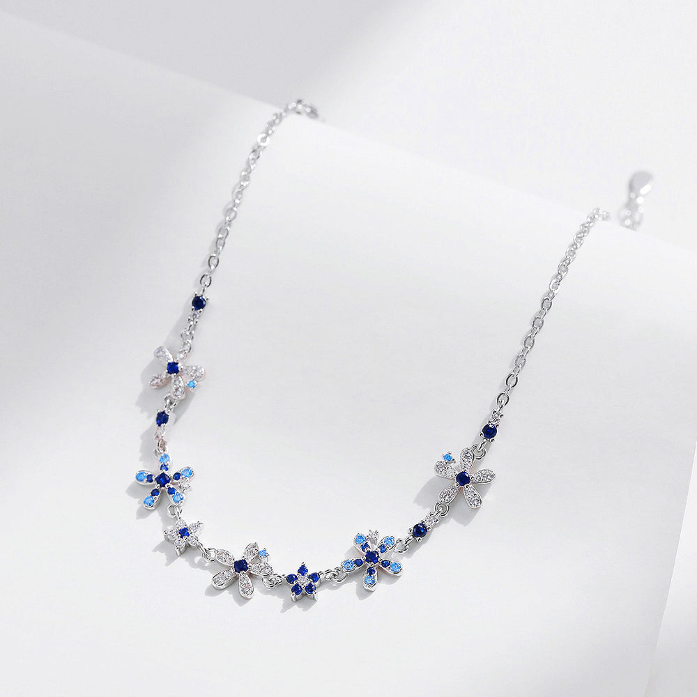 Floral Halo Link Bracelet | Diamond Simulant | Prm9107 - Bracelets | Singapore Jewellery, Wedding Rings & Gifts | Same Day Delivery | Tiara.com.sg