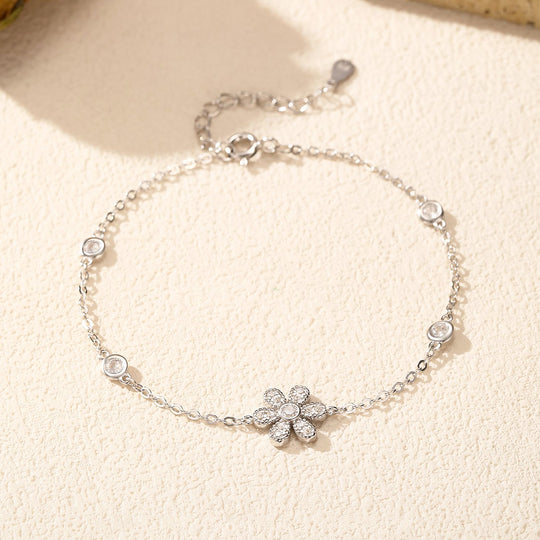 Floral Halo Link Bracelet | Diamond Simulant | Prm9111 - Bracelets | Singapore Jewellery, Wedding Rings &amp; Gifts | Same Day Delivery | Tiara.com.sg