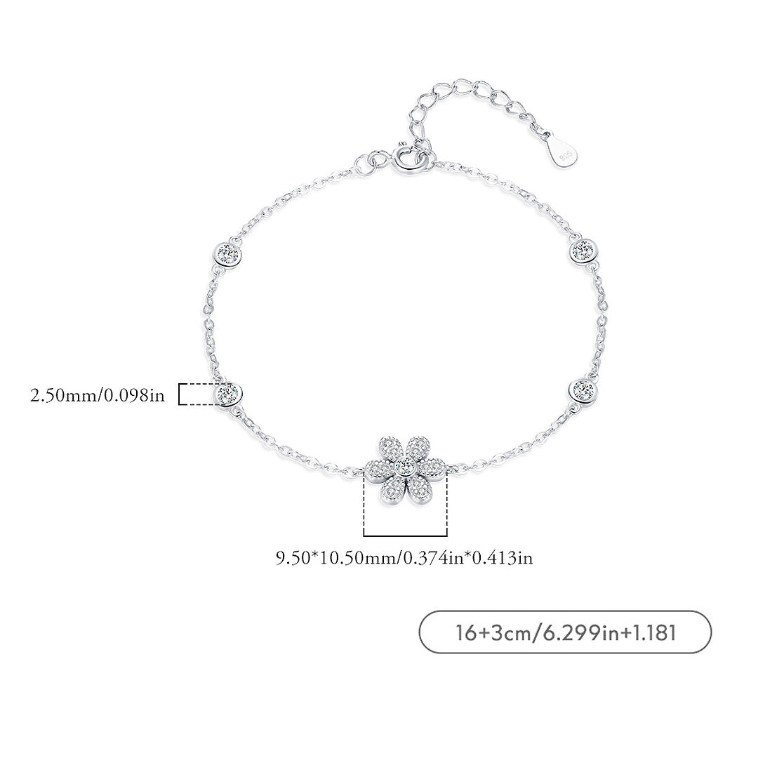 Floral Halo Link Bracelet | Diamond Simulant | Prm9111 - Bracelets | Singapore Jewellery, Wedding Rings &amp; Gifts | Same Day Delivery | Tiara.com.sg