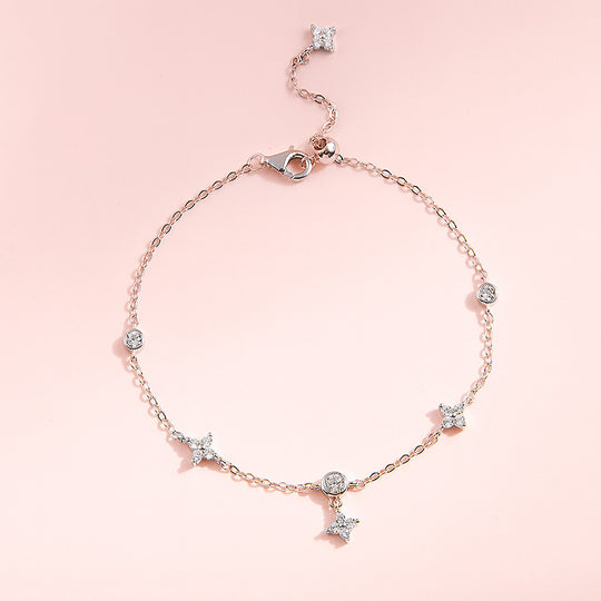 Floral Drop Charm Bracelet | Diamond Simulant | Prm9114 - Bracelets | Singapore Jewellery, Wedding Rings &amp; Gifts | Same Day Delivery | Tiara.com.sg