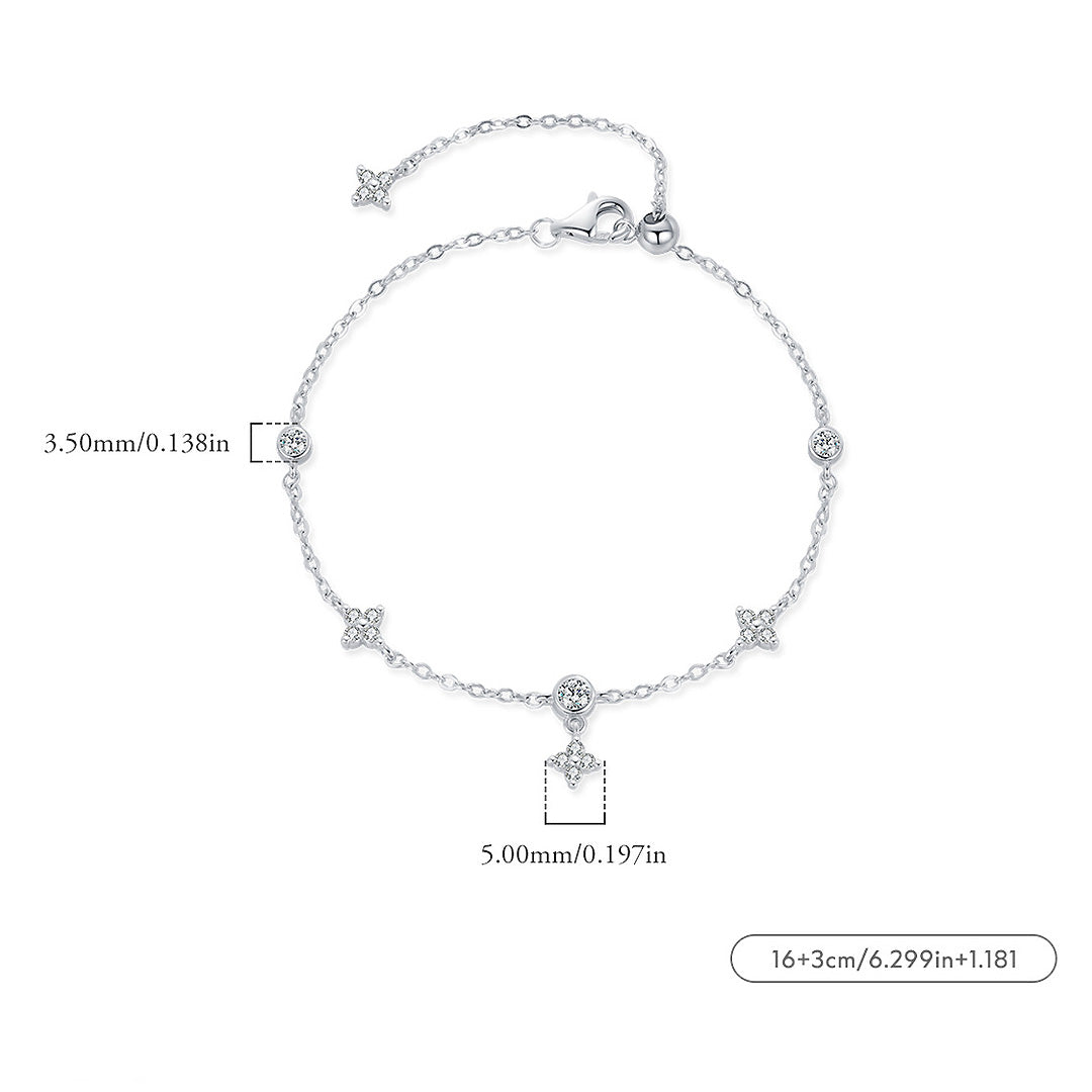 Floral Drop Charm Bracelet | Diamond Simulant | Prm9114 - Bracelets | Singapore Jewellery, Wedding Rings &amp; Gifts | Same Day Delivery | Tiara.com.sg
