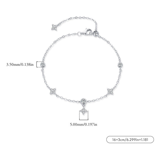 Floral Drop Charm Bracelet | Diamond Simulant | Prm9114 - Bracelets | Singapore Jewellery, Wedding Rings &amp; Gifts | Same Day Delivery | Tiara.com.sg