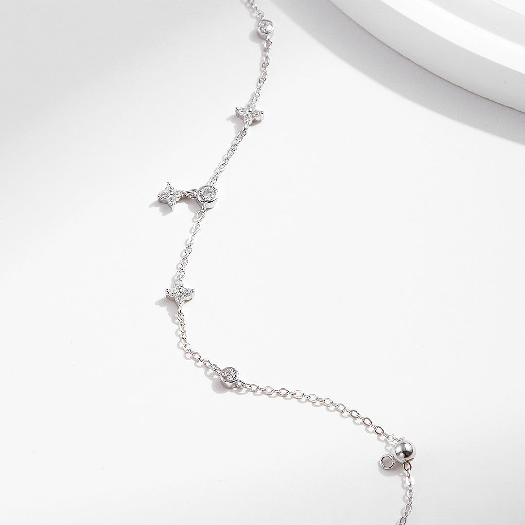Floral Drop Charm Bracelet | Diamond Simulant | Prm9114 - Bracelets | Singapore Jewellery, Wedding Rings &amp; Gifts | Same Day Delivery | Tiara.com.sg
