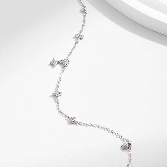 Floral Drop Charm Bracelet | Diamond Simulant | Prm9114 - Bracelets | Singapore Jewellery, Wedding Rings &amp; Gifts | Same Day Delivery | Tiara.com.sg
