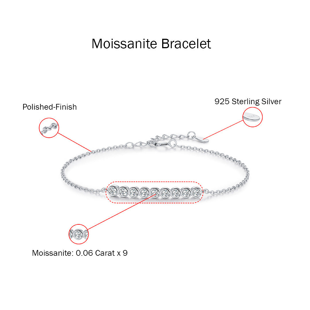 Moissanite Horizontal Bar Bracelet | Prm9115 - Bracelets | Singapore Jewellery, Wedding Rings &amp; Gifts | Same Day Delivery | Tiara.com.sg