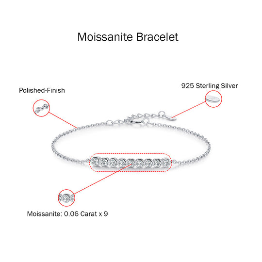 Moissanite Horizontal Bar Bracelet | Prm9115 - Bracelets | Singapore Jewellery, Wedding Rings &amp; Gifts | Same Day Delivery | Tiara.com.sg
