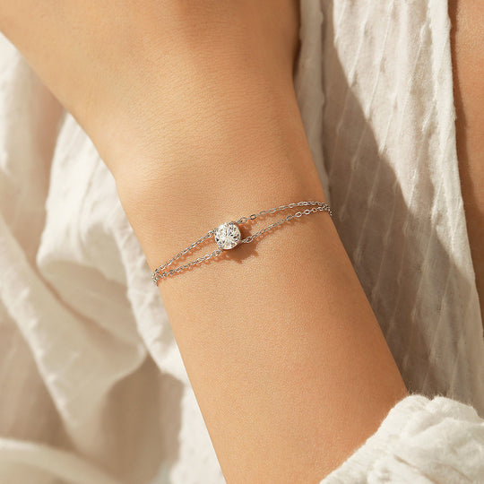 Moissanite Double-Strand Solitaire Bracelet | Prm9116 - Bracelets | Singapore Jewellery, Wedding Rings &amp; Gifts | Same Day Delivery | Tiara.com.sg
