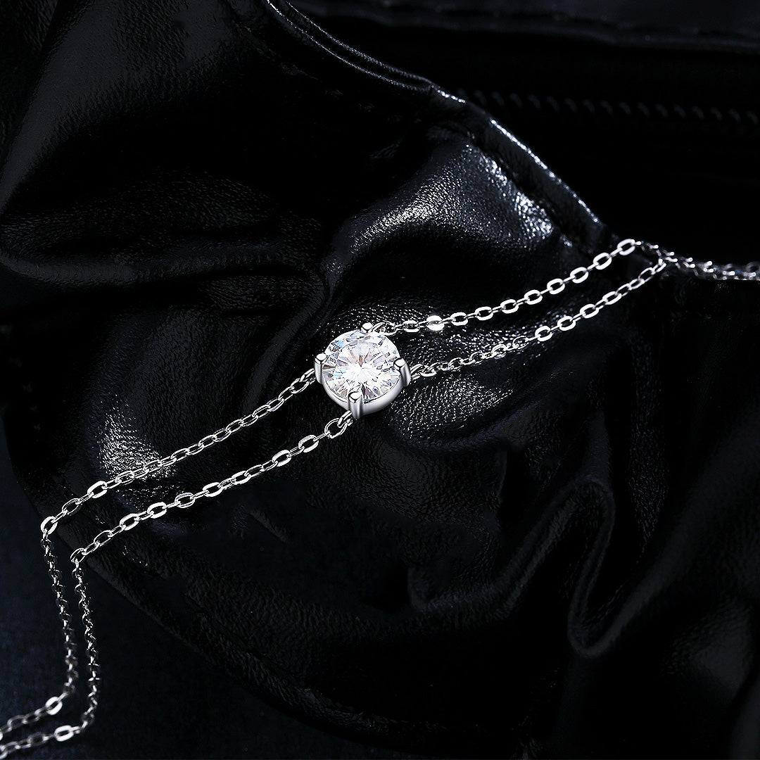 Moissanite Double-Strand Solitaire Bracelet | Prm9116 - Bracelets | Singapore Jewellery, Wedding Rings &amp; Gifts | Same Day Delivery | Tiara.com.sg