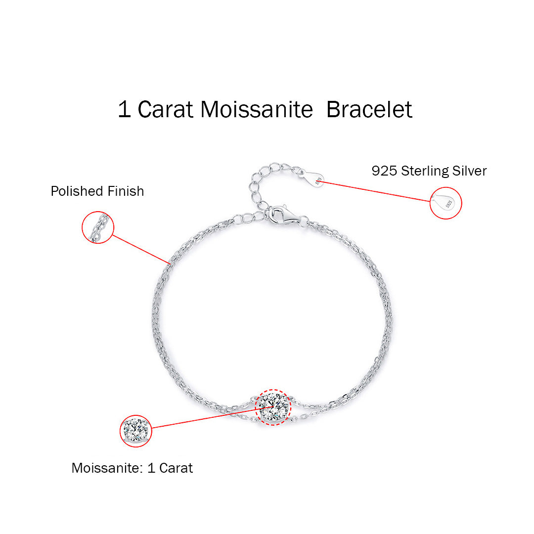 Moissanite Double-Strand Solitaire Bracelet | Prm9116 - Bracelets | Singapore Jewellery, Wedding Rings &amp; Gifts | Same Day Delivery | Tiara.com.sg