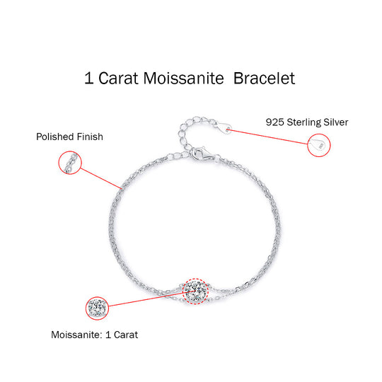 Moissanite Double-Strand Solitaire Bracelet | Prm9116 - Bracelets | Singapore Jewellery, Wedding Rings &amp; Gifts | Same Day Delivery | Tiara.com.sg