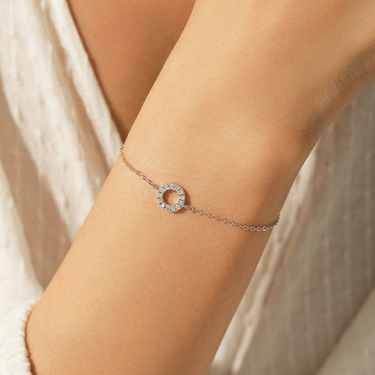 Moissanite Halo Circle Link Bracelet | Prm9117 - Bracelets | Singapore Jewellery, Wedding Rings &amp; Gifts | Same Day Delivery | Tiara.com.sg