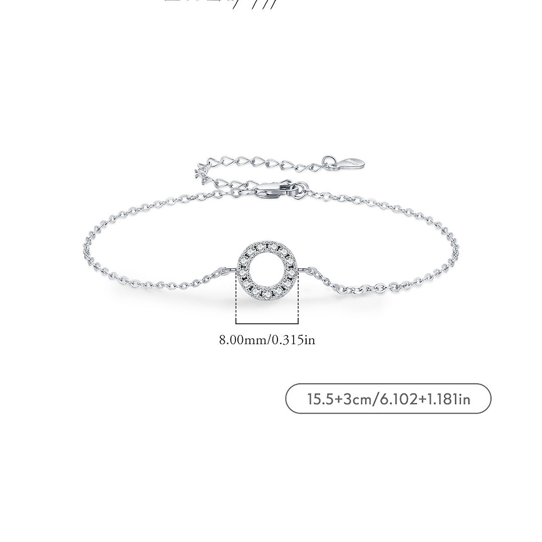 Moissanite Halo Circle Link Bracelet | Prm9117 - Bracelets | Singapore Jewellery, Wedding Rings &amp; Gifts | Same Day Delivery | Tiara.com.sg