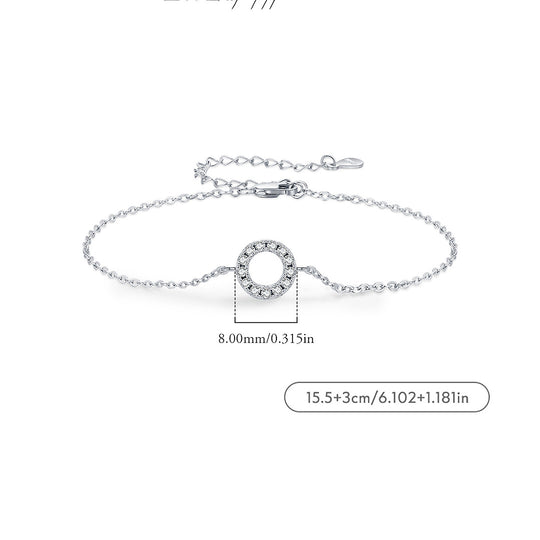 Moissanite Halo Circle Link Bracelet | Prm9117 - Bracelets | Singapore Jewellery, Wedding Rings &amp; Gifts | Same Day Delivery | Tiara.com.sg