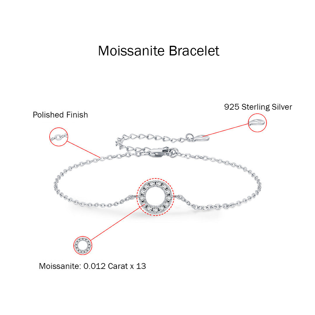Moissanite Halo Circle Link Bracelet | Prm9117 - Bracelets | Singapore Jewellery, Wedding Rings &amp; Gifts | Same Day Delivery | Tiara.com.sg