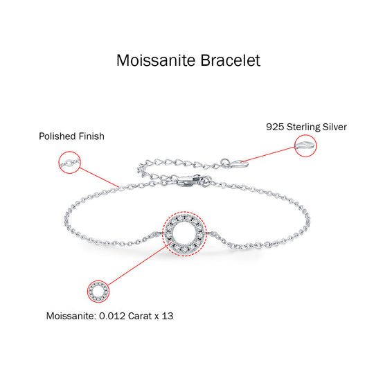 Moissanite Halo Circle Link Bracelet | Prm9117 - Bracelets | Singapore Jewellery, Wedding Rings &amp; Gifts | Same Day Delivery | Tiara.com.sg