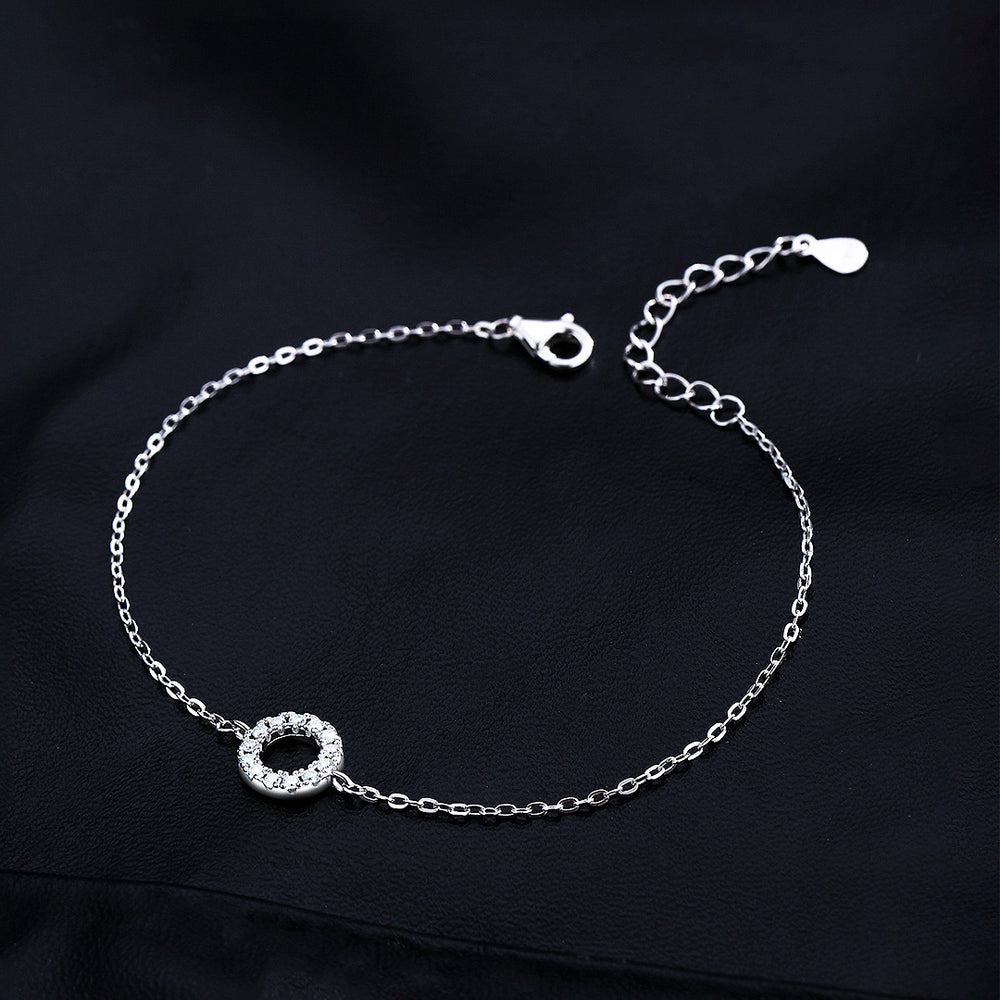 Moissanite Halo Circle Link Bracelet | Prm9117 - Bracelets | Singapore Jewellery, Wedding Rings & Gifts | Same Day Delivery | Tiara.com.sg