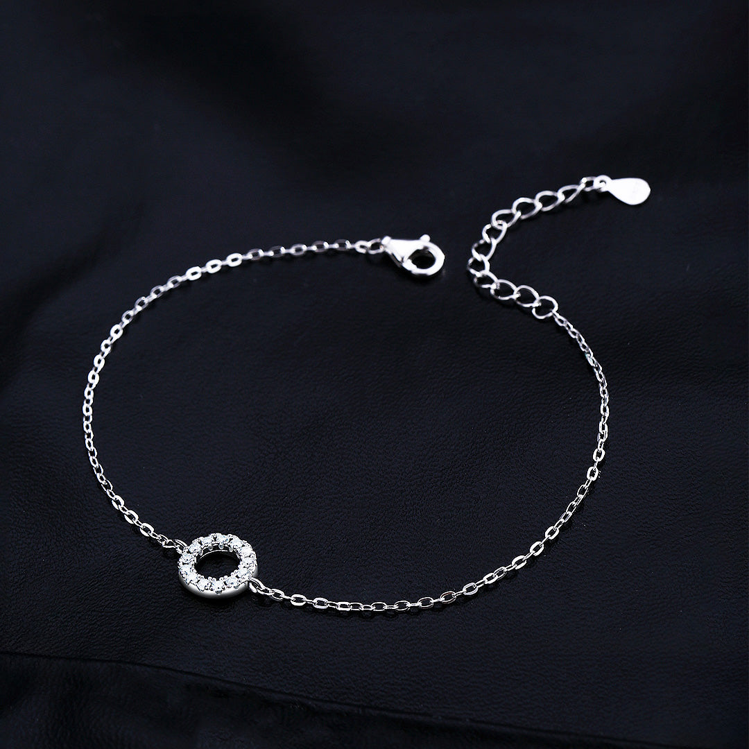 Moissanite Halo Circle Link Bracelet | Prm9117 - Bracelets | Singapore Jewellery, Wedding Rings &amp; Gifts | Same Day Delivery | Tiara.com.sg