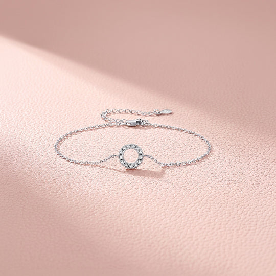 Moissanite Halo Circle Link Bracelet | Prm9117