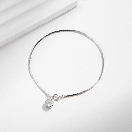 Bezel Snake Chain Solitaire Bracelet | Diamond Simulant | Prm9119 - Bracelets | Singapore Jewellery, Wedding Rings &amp; Gifts | Same Day Delivery | Tiara.com.sg
