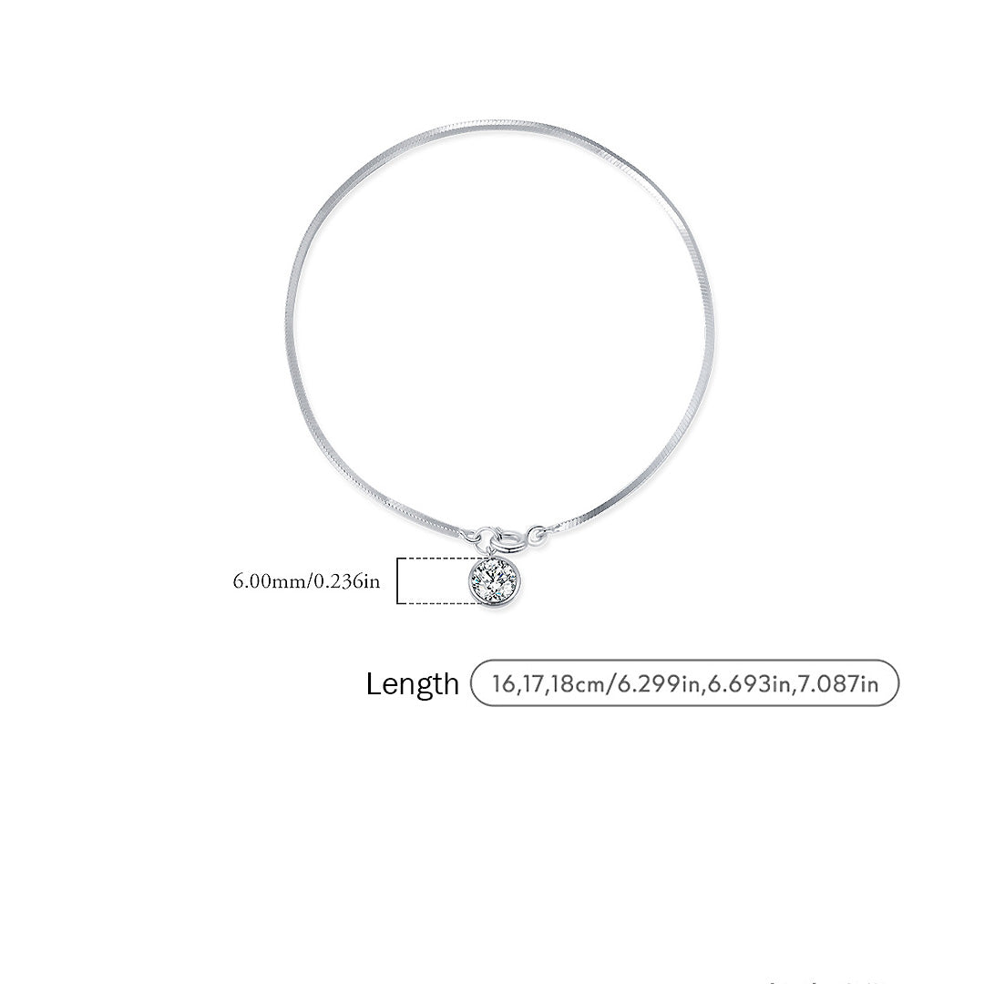 Bezel Snake Chain Solitaire Bracelet | Diamond Simulant | Prm9119 - Bracelets | Singapore Jewellery, Wedding Rings &amp; Gifts | Same Day Delivery | Tiara.com.sg