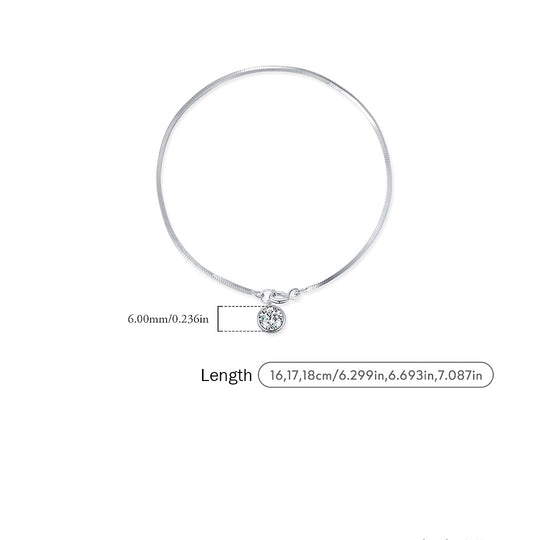 Bezel Snake Chain Solitaire Bracelet | Diamond Simulant | Prm9119 - Bracelets | Singapore Jewellery, Wedding Rings &amp; Gifts | Same Day Delivery | Tiara.com.sg
