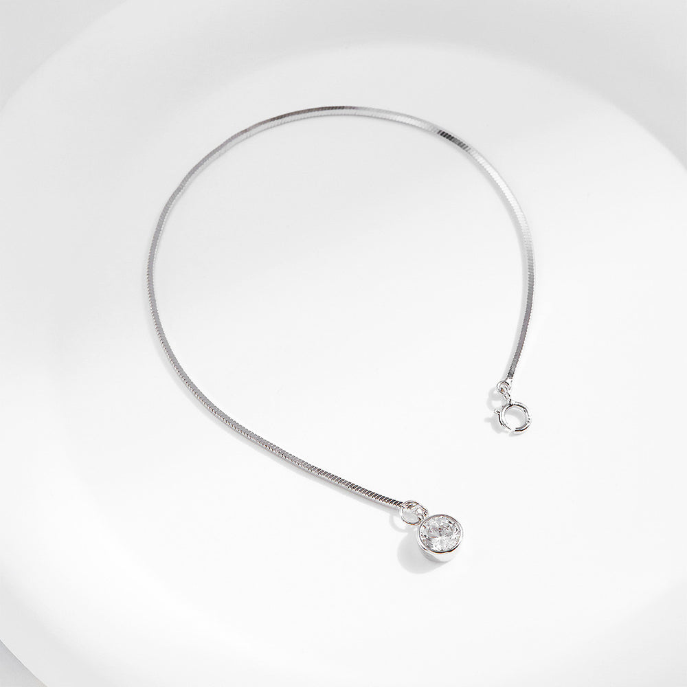 Bezel Snake Chain Solitaire Bracelet | Diamond Simulant | Prm9119 - Bracelets | Singapore Jewellery, Wedding Rings & Gifts | Same Day Delivery | Tiara.com.sg