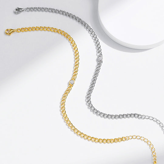Bezel Solitaire Curb Link Bracelet | Moissanite | Prm9120 - Bracelets | Singapore Jewellery, Wedding Rings &amp; Gifts | Same Day Delivery | Tiara.com.sg