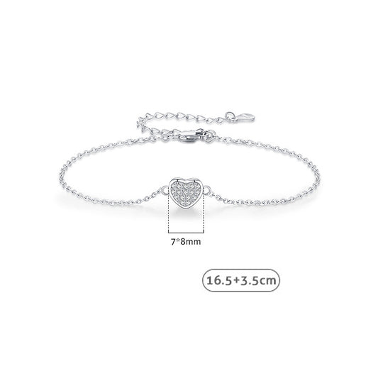 Pavé Heart Link Bracelet | Diamond Simulant | Prm9121 - Bracelets | Singapore Jewellery, Wedding Rings &amp; Gifts | Same Day Delivery | Tiara.com.sg