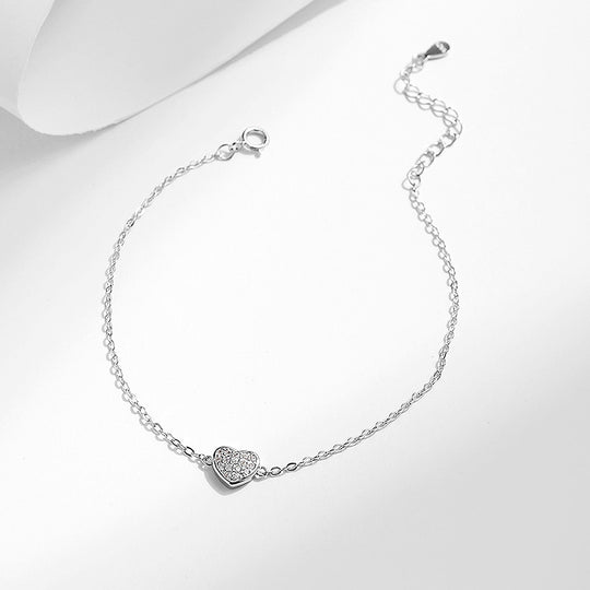 Pavé Heart Link Bracelet | Diamond Simulant | Prm9121 - Bracelets | Singapore Jewellery, Wedding Rings &amp; Gifts | Same Day Delivery | Tiara.com.sg