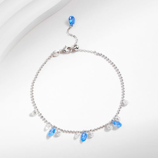 Turquoise Heart Solitaire Bracelet | Diamond Simulant | Prm9128 - Bracelets | Singapore Jewellery, Wedding Rings &amp; Gifts | Same Day Delivery | Tiara.com.sg