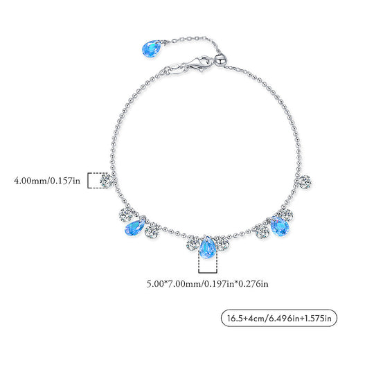 Turquoise Heart Solitaire Bracelet | Diamond Simulant | Prm9128 - Bracelets | Singapore Jewellery, Wedding Rings &amp; Gifts | Same Day Delivery | Tiara.com.sg