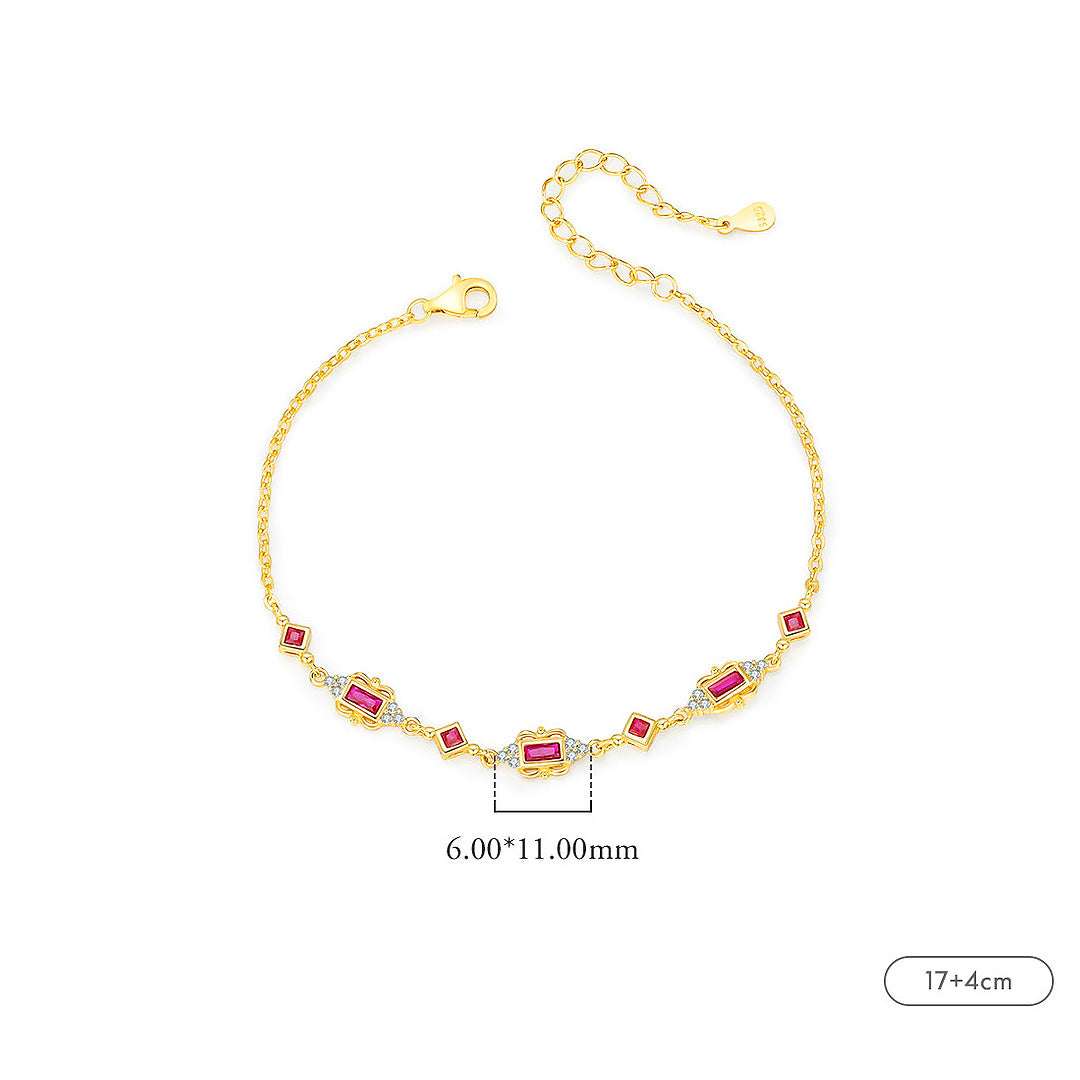 Vintage Baguette Halo Bracelet | Diamond Simulant | Prm9127 - Bracelets | Singapore Jewellery, Wedding Rings &amp; Gifts | Same Day Delivery | Tiara.com.sg
