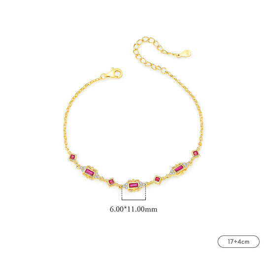 Vintage Baguette Halo Bracelet | Diamond Simulant | Prm9127 - Bracelets | Singapore Jewellery, Wedding Rings &amp; Gifts | Same Day Delivery | Tiara.com.sg