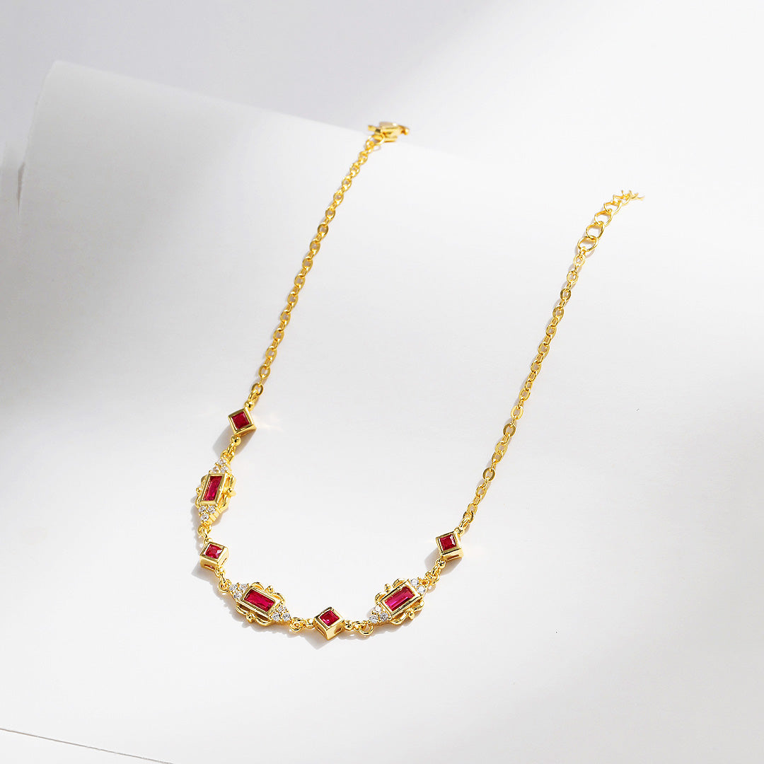 Vintage Baguette Halo Bracelet | Diamond Simulant | Prm9127 - Bracelets | Singapore Jewellery, Wedding Rings &amp; Gifts | Same Day Delivery | Tiara.com.sg