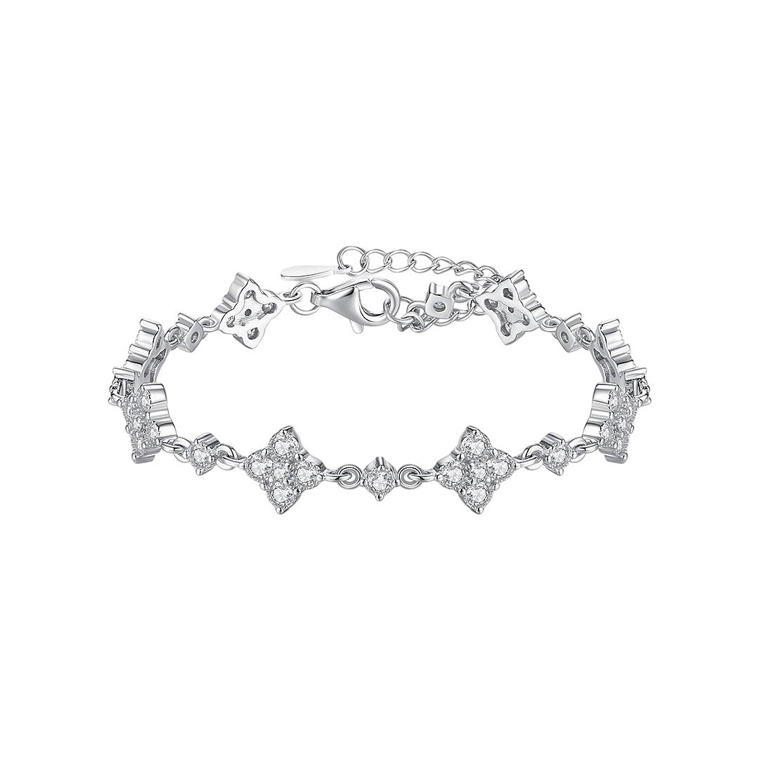 Clover Pavé Link Bracelet | Moissanite | Prm9129 - Bracelets | Singapore Jewellery, Wedding Rings &amp; Gifts | Same Day Delivery | Tiara.com.sg