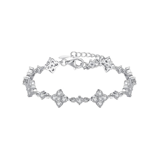 Clover Pavé Link Bracelet | Moissanite | Prm9129 - Bracelets | Singapore Jewellery, Wedding Rings &amp; Gifts | Same Day Delivery | Tiara.com.sg