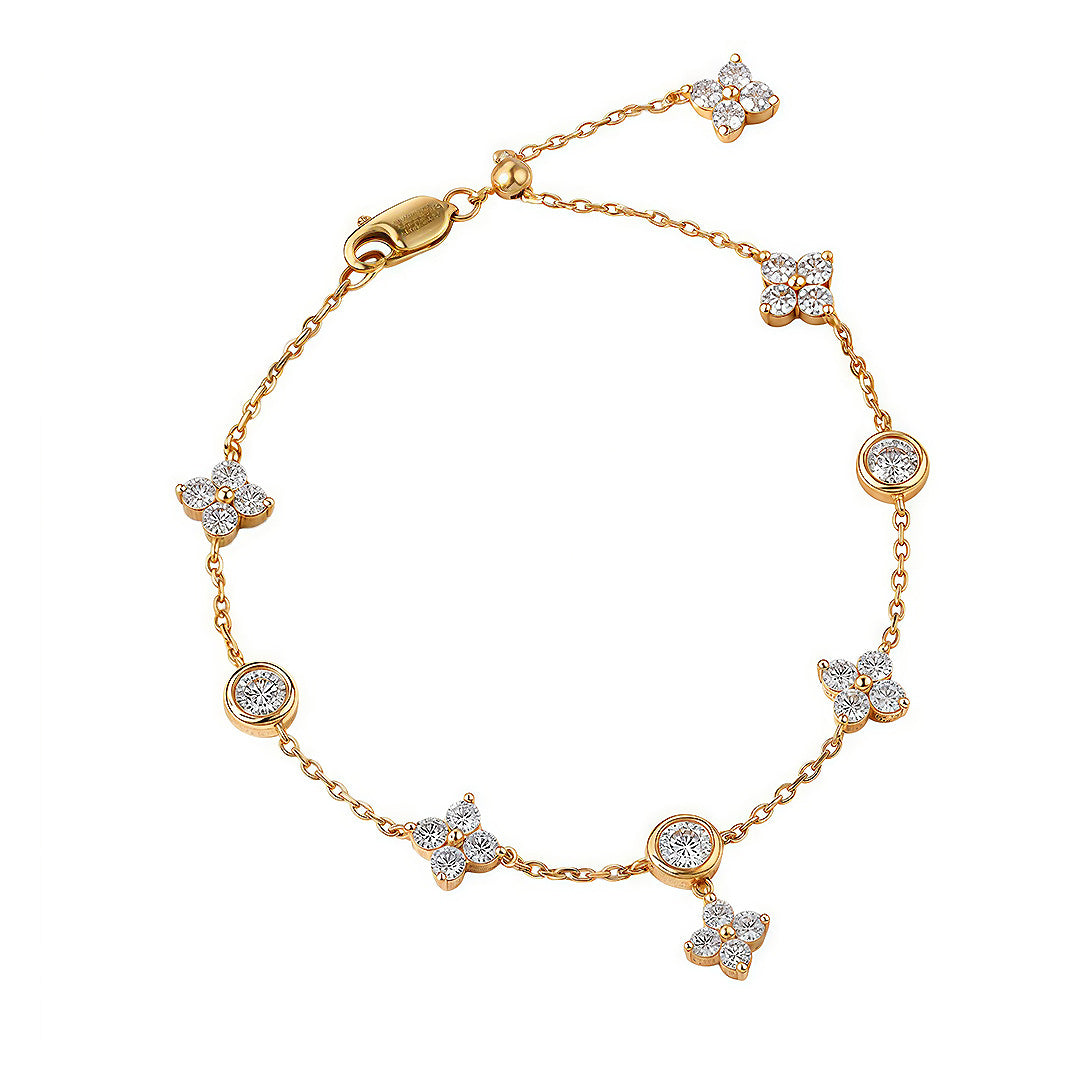 Clover Motif Charm Bracelet | Moissanite | Prm9130 - Bracelets | Singapore Jewellery, Wedding Rings &amp; Gifts | Same Day Delivery | Tiara.com.sg