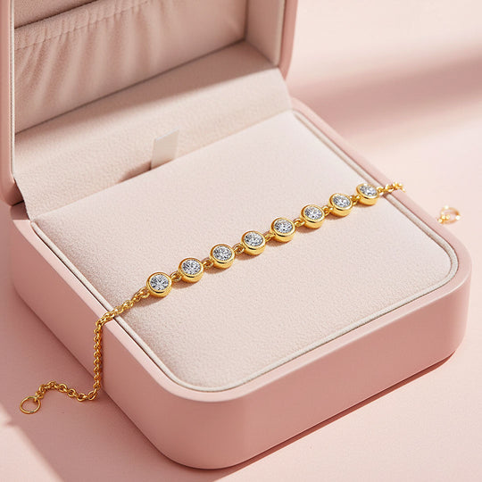 Bezel Moissanite Link Bracelet | Prm9131 - Bracelets | Singapore Jewellery, Wedding Rings &amp; Gifts | Same Day Delivery | Tiara.com.sg