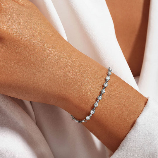 Bezel Moissanite Link Bracelet | Prm9131 - Bracelets | Singapore Jewellery, Wedding Rings &amp; Gifts | Same Day Delivery | Tiara.com.sg