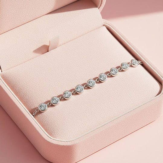 Bezel Moissanite Link Bracelet | Prm9131 - Bracelets | Singapore Jewellery, Wedding Rings &amp; Gifts | Same Day Delivery | Tiara.com.sg
