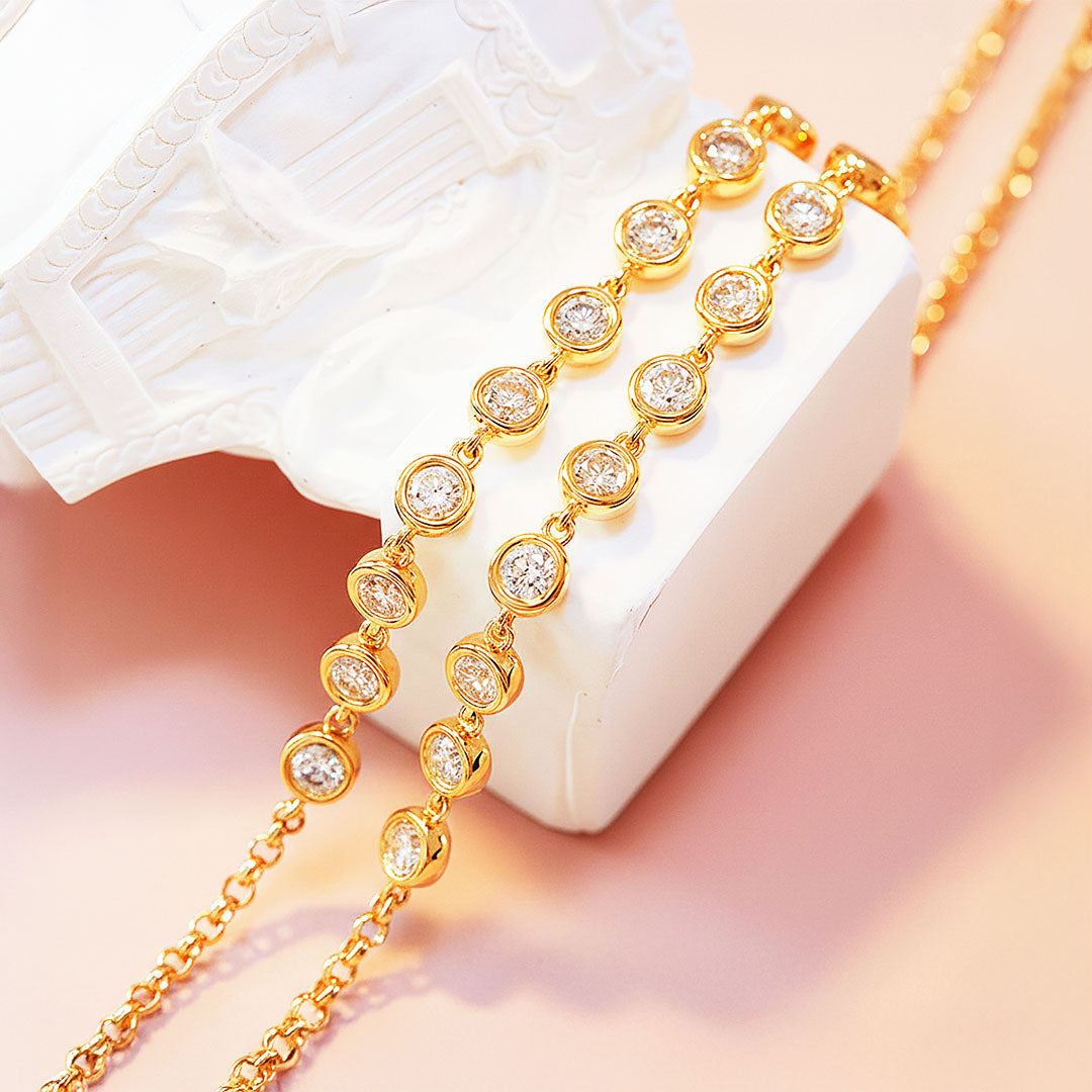 Bezel Moissanite Link Bracelet | Prm9131 - Bracelets | Singapore Jewellery, Wedding Rings &amp; Gifts | Same Day Delivery | Tiara.com.sg