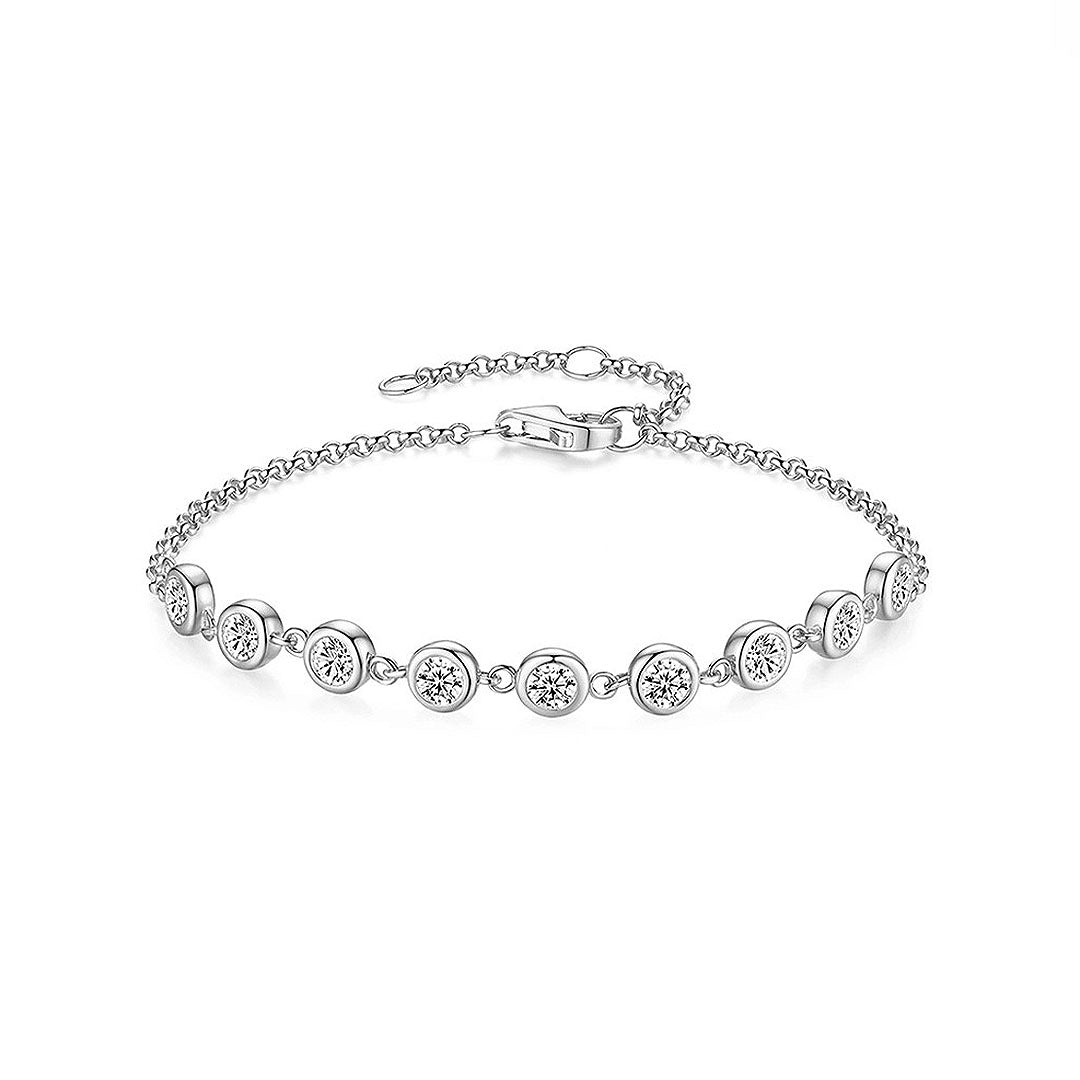 Bezel Moissanite Link Bracelet | Prm9131 - Bracelets | Singapore Jewellery, Wedding Rings &amp; Gifts | Same Day Delivery | Tiara.com.sg