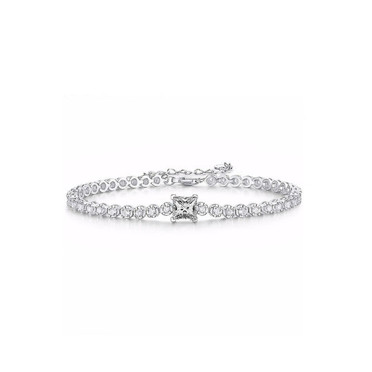 Princess Halo Tennis Bracelet | Moissanite | Prm9132 - Bracelets | Singapore Jewellery, Wedding Rings &amp; Gifts | Same Day Delivery | Tiara.com.sg