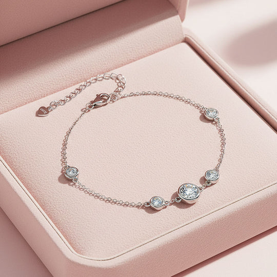 Five-Stone Bezel Station Bracelet | Moissanite | Prm9134 - Bracelets | Singapore Jewellery, Wedding Rings &amp; Gifts | Same Day Delivery | Tiara.com.sg