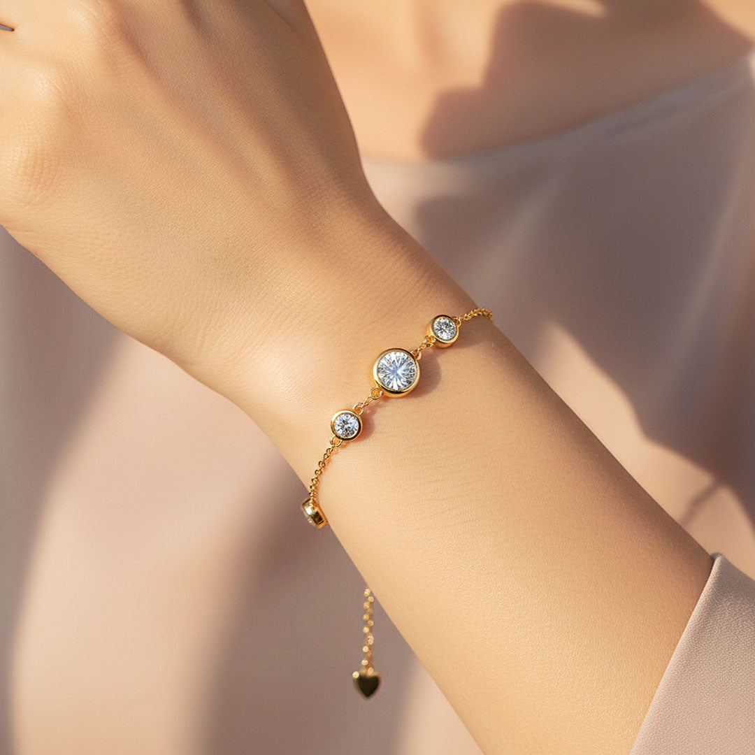 Five-Stone Bezel Station Bracelet | Moissanite | Prm9134 - Bracelets | Singapore Jewellery, Wedding Rings & Gifts | Same Day Delivery | Tiara.com.sg