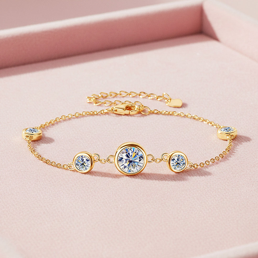 Five-Stone Bezel Station Bracelet | Moissanite | Prm9134 - Bracelets | Singapore Jewellery, Wedding Rings &amp; Gifts | Same Day Delivery | Tiara.com.sg