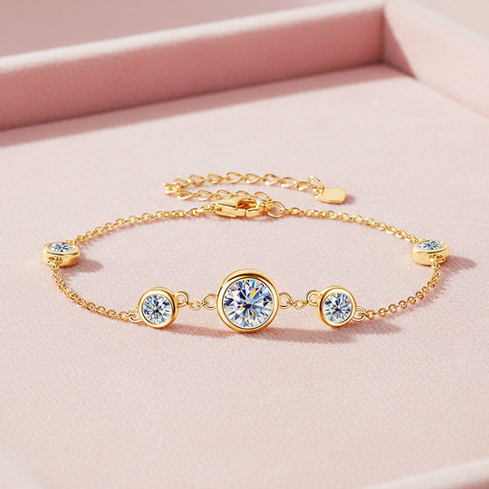 Five-Stone Bezel Station Bracelet | Moissanite | Prm9134 - Bracelets | Singapore Jewellery, Wedding Rings &amp; Gifts | Same Day Delivery | Tiara.com.sg