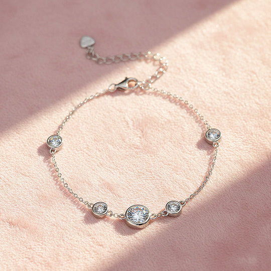 Five-Stone Bezel Station Bracelet | Moissanite | Prm9134 - Bracelets | Singapore Jewellery, Wedding Rings &amp; Gifts | Same Day Delivery | Tiara.com.sg