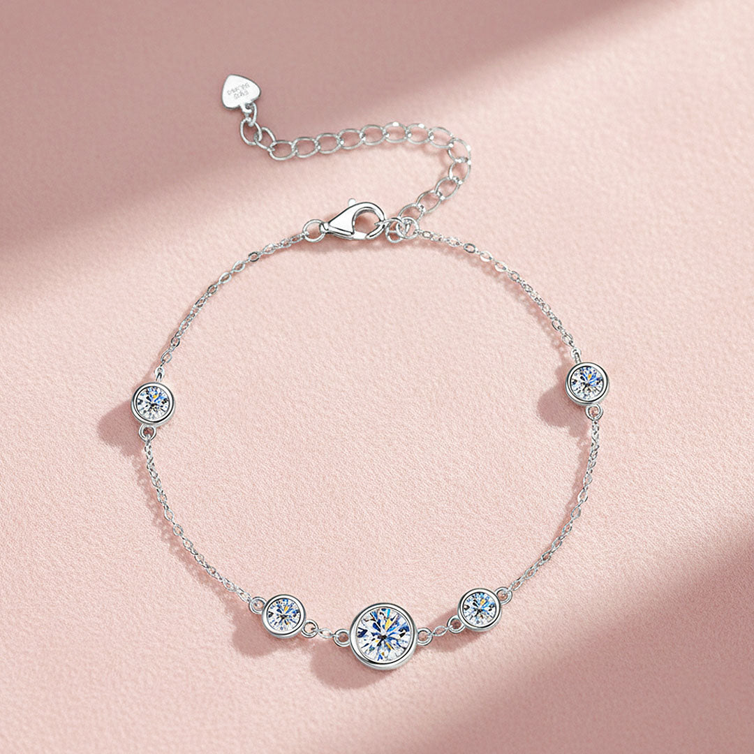 Five-Stone Bezel Station Bracelet | Moissanite | Prm9134 - Bracelets | Singapore Jewellery, Wedding Rings &amp; Gifts | Same Day Delivery | Tiara.com.sg